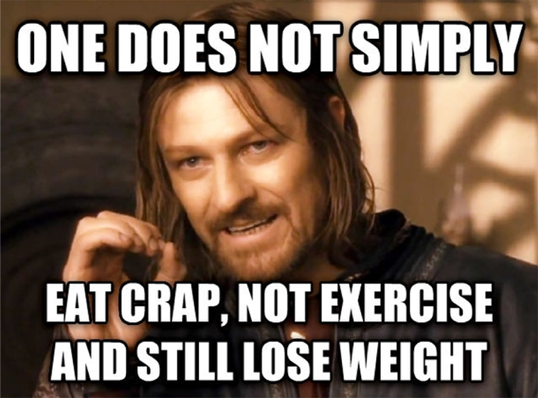 Meme about what is needed to lose weight.